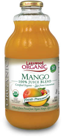Lakewood Organic Mango Juice Blend, 32 Ounce - Organic Pineapple Juice (263x479), Png Download