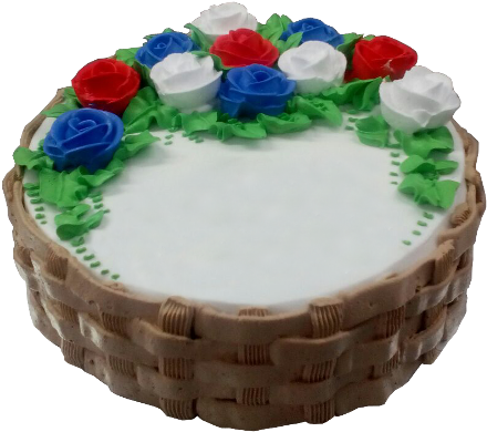 Flower Basket - Birthday Cake (530x417), Png Download