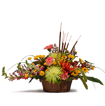 Bountiful Basket Flower Arrangement - California (368x460), Png Download