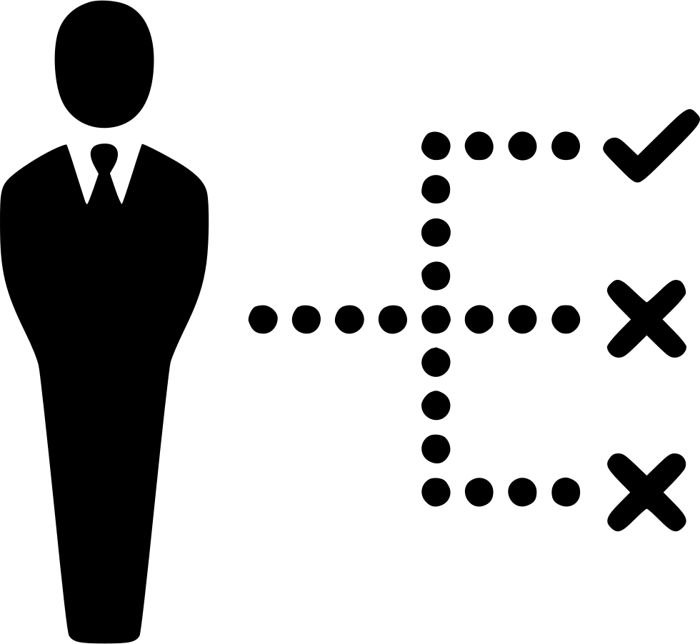 Man Decision Strategy Tick Cross Man Comments - Toma De Decisiones Png (980x902), Png Download