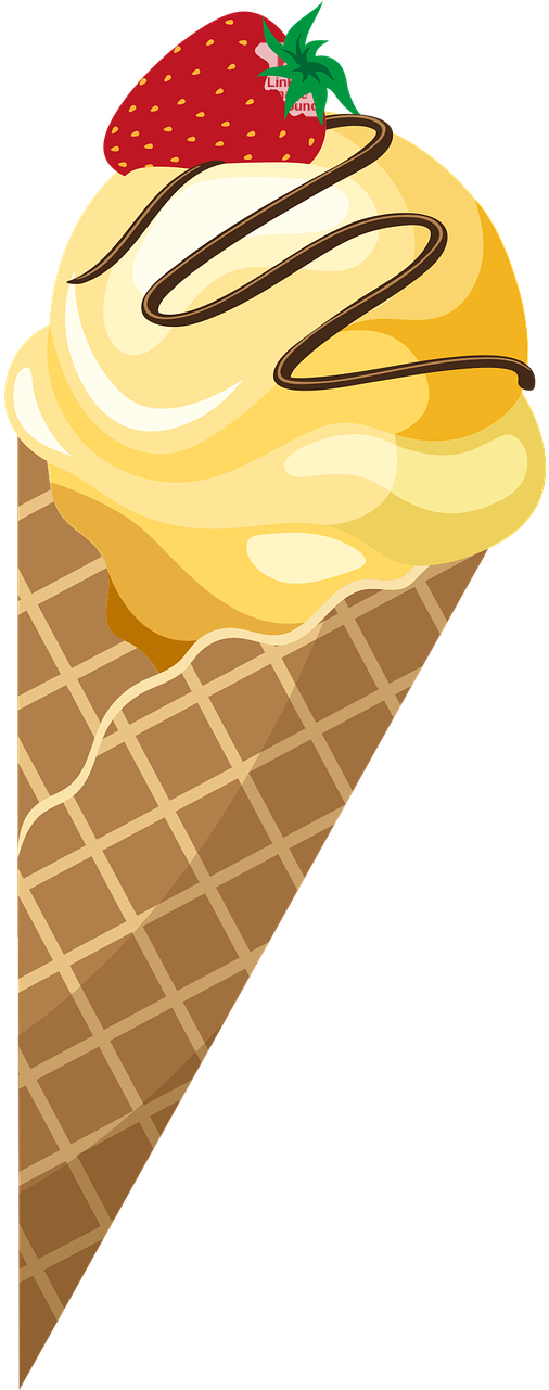 Ice Ice Cream Waffle - Mango Ice Cream Clipart (640x1280), Png Download