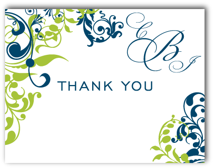 Custom Ideas Thank You Card Designs Motive Flower Framed - Calligraphy (436x348), Png Download