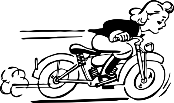 Motorcycle Harley-davidson Bicycle Woman Driving - Girl On Motorcycle Clipart (574x340), Png Download