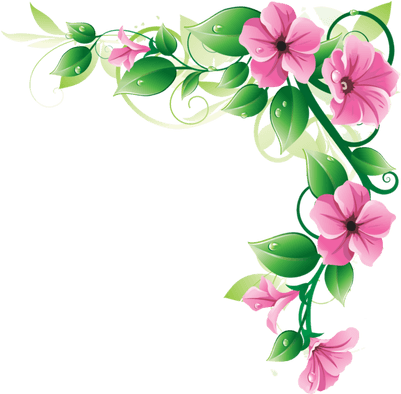 Flower Corner Border Png (400x400), Png Download