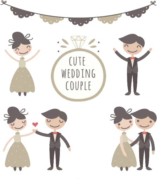 Wedding Couple Marriage Drawing Bridegroom - Wedding Couple Drawing (626x626), Png Download