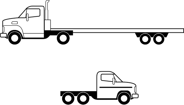 Trucks Flatbed Trucking Vehicle Transport - Flatbed Truck Side View (592x340), Png Download
