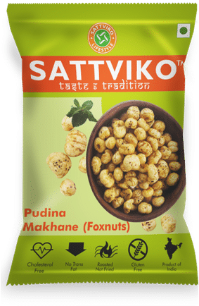 Sattviko Pudina Makhane - Sattviko Pudina Makhane, 21g (pack Of 3) (500x500), Png Download