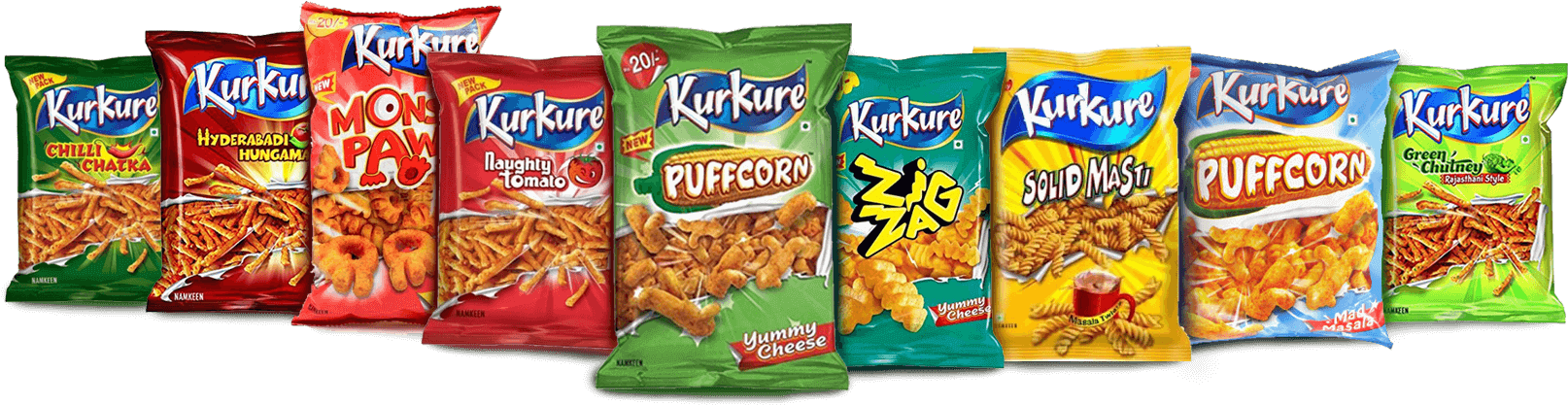 Our Products - Kurkure Puffcorn Mad Masala 70gms (1659x460), Png Download