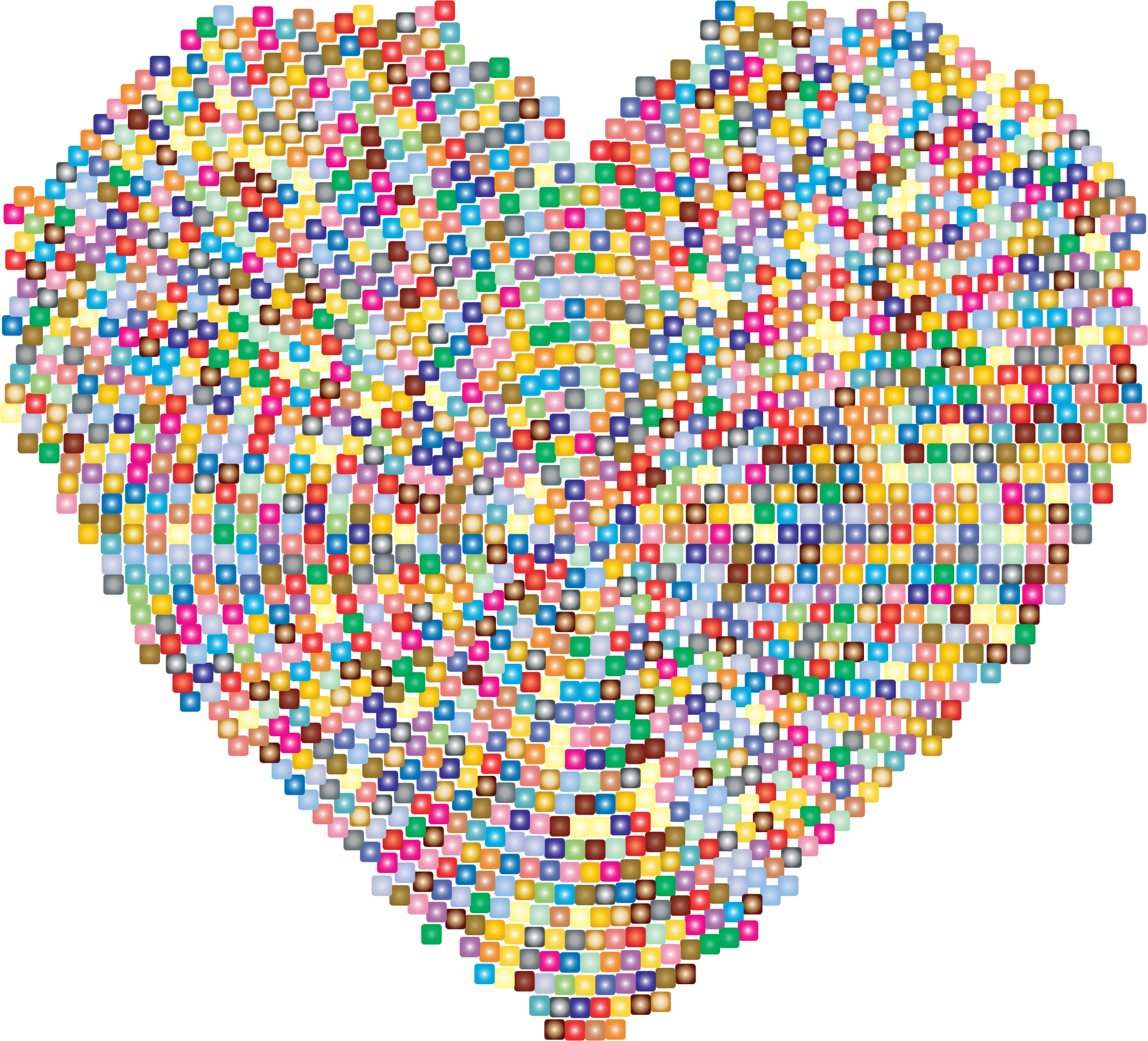 This Free Icons Png Design Of Colorful Mosaic Heart (2324x2108), Png Download