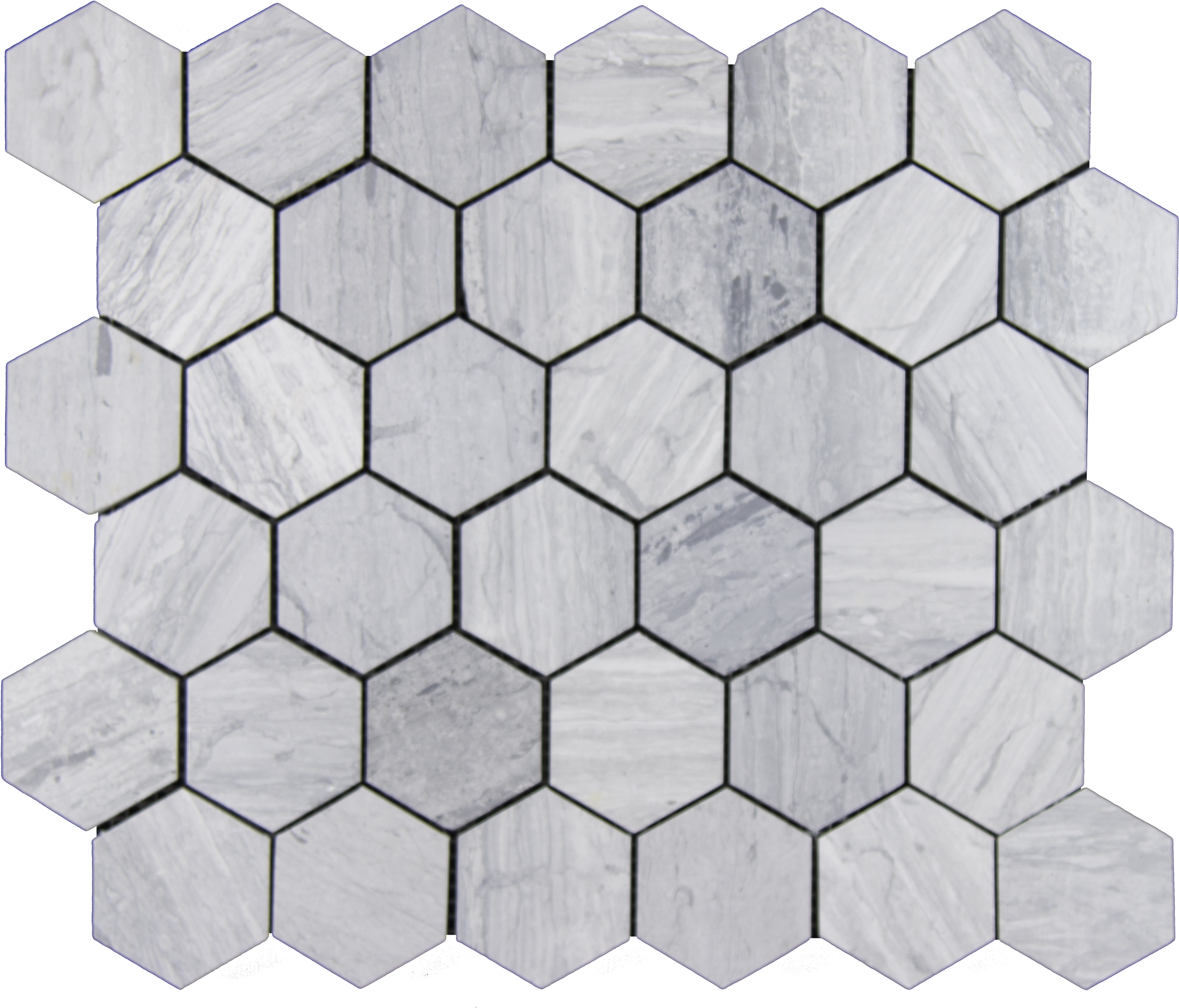 Haisa Blue Marble Mosaic - Carrara Bianco Marble Hexagon (3500x3500), Png Download