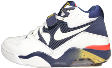 Nike Air Force 180 9.5 Shoes White / Midnight Navy (480x319), Png Download