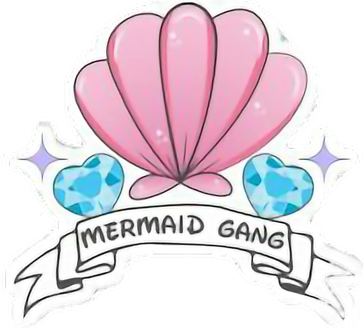 Tumblr Muscheln Shell Mermaid Pink Aesthetic Freetoedit - Stickers Mermaid Tumblr Png (744x672), Png Download