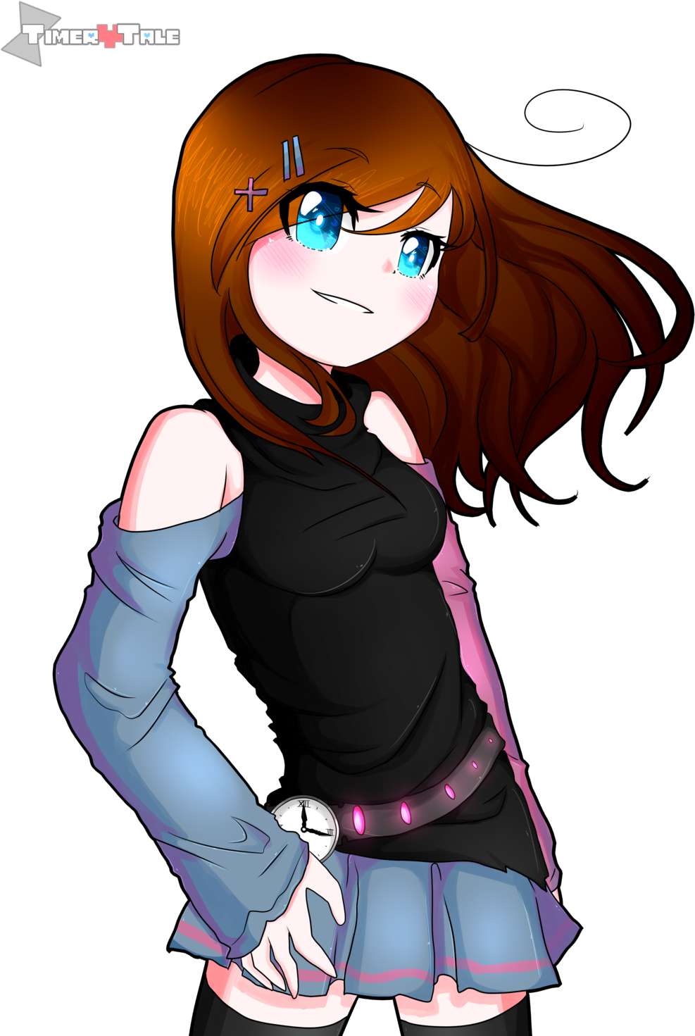 Timertale) Frisk By Naomie3147 On Deviantart - Hija De Sans Y Frisk (1024x1492), Png Download
