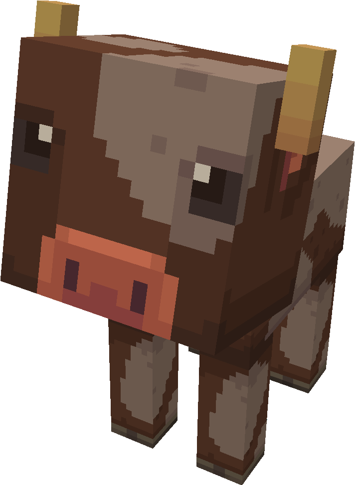Lil' Baby Cow - Minecraft Baby Cow Png (907x1027), Png Download