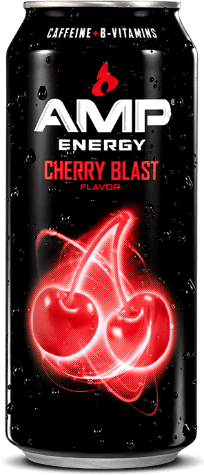 Amp Energy Cherry Blast Flavor Energy Drink 16 Oz Cans (300x697), Png Download
