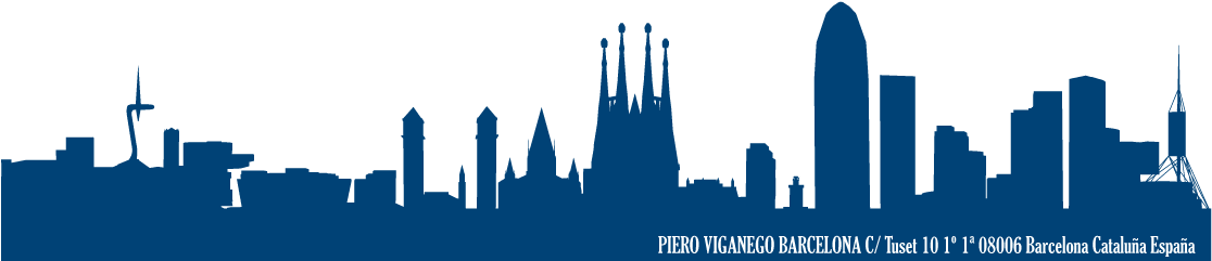 Barcelona Skyline Blue (1120x252), Png Download