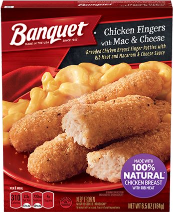 Chicken Fingers Meal - Banquet Chicken Fingers And Mac And Cheese (500x500), Png Download