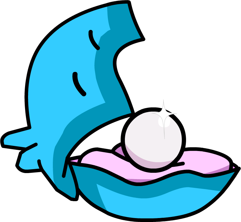 Aqua Grabber Clam With Pearl - Clam With Pearl Cartoon (799x735), Png Download