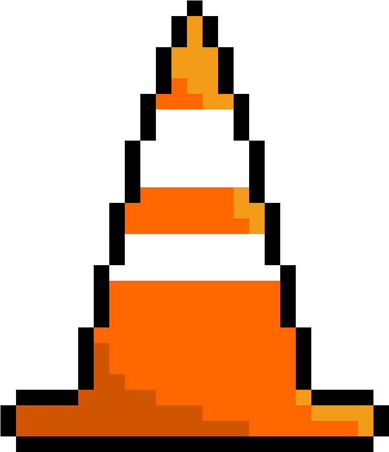 Traffic Cone - Pixel Art Star (1000x1000), Png Download