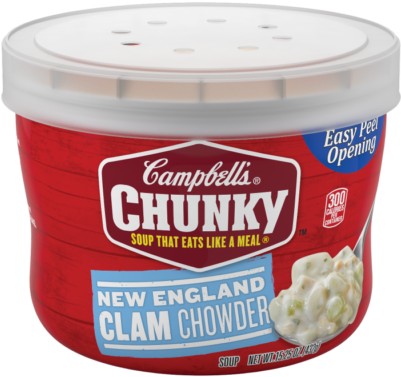 New England Clam Chowder Microwavable Bowl - Campbell's Chunky New England Clam Chowder Soup Microwavable (400x400), Png Download