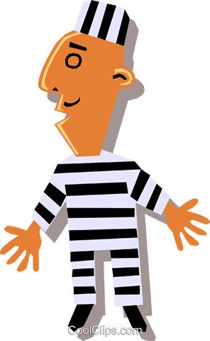 Prisoners Royalty Free Vector Clip Art Illustration - Police Officer Wall Clock (296x480), Png Download