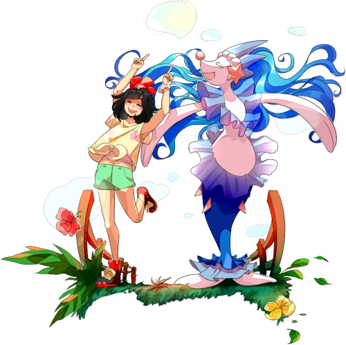A Review Of Pokemon Sun And Moon - Primarina And Female Trainer (500x498), Png Download