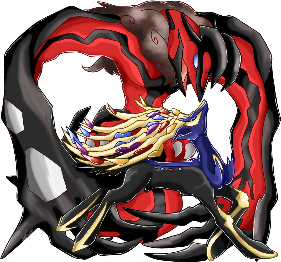 Xerneas Versus Yveltal - Illustration (960x900), Png Download