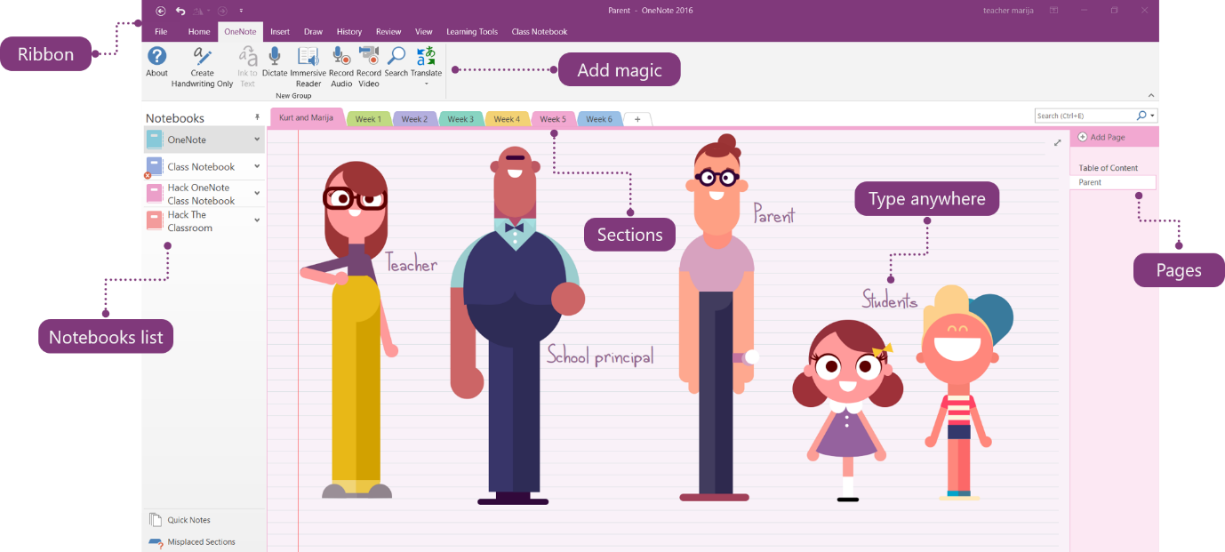 81 - Onenote Class Notebook (1378x621), Png Download