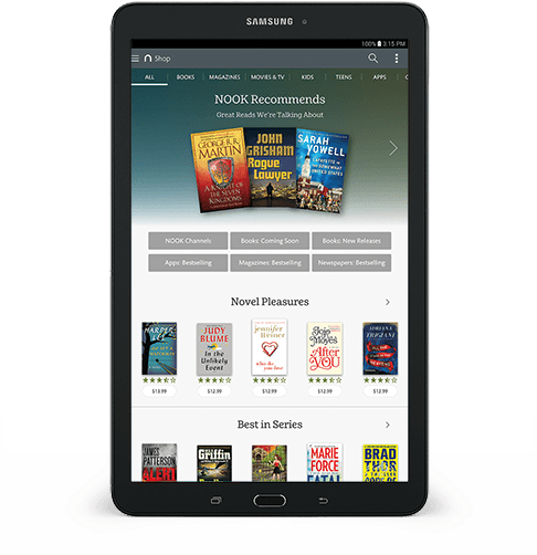 Samsung Galaxy Tab E Nook - Wi-fi - 16 Gb - Black - (485x525), Png Download