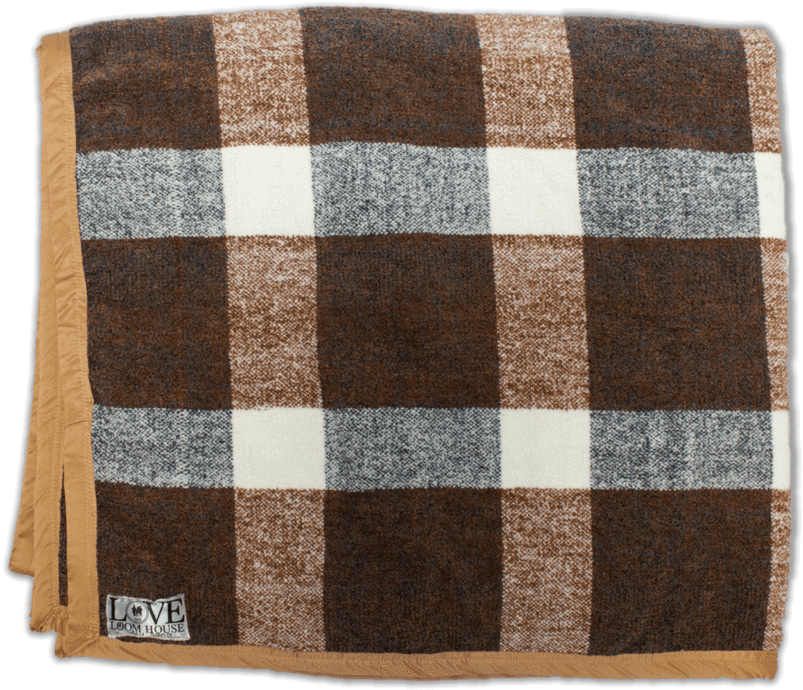 Brown & White Plaid Throw Blanket - Stole (1024x1024), Png Download