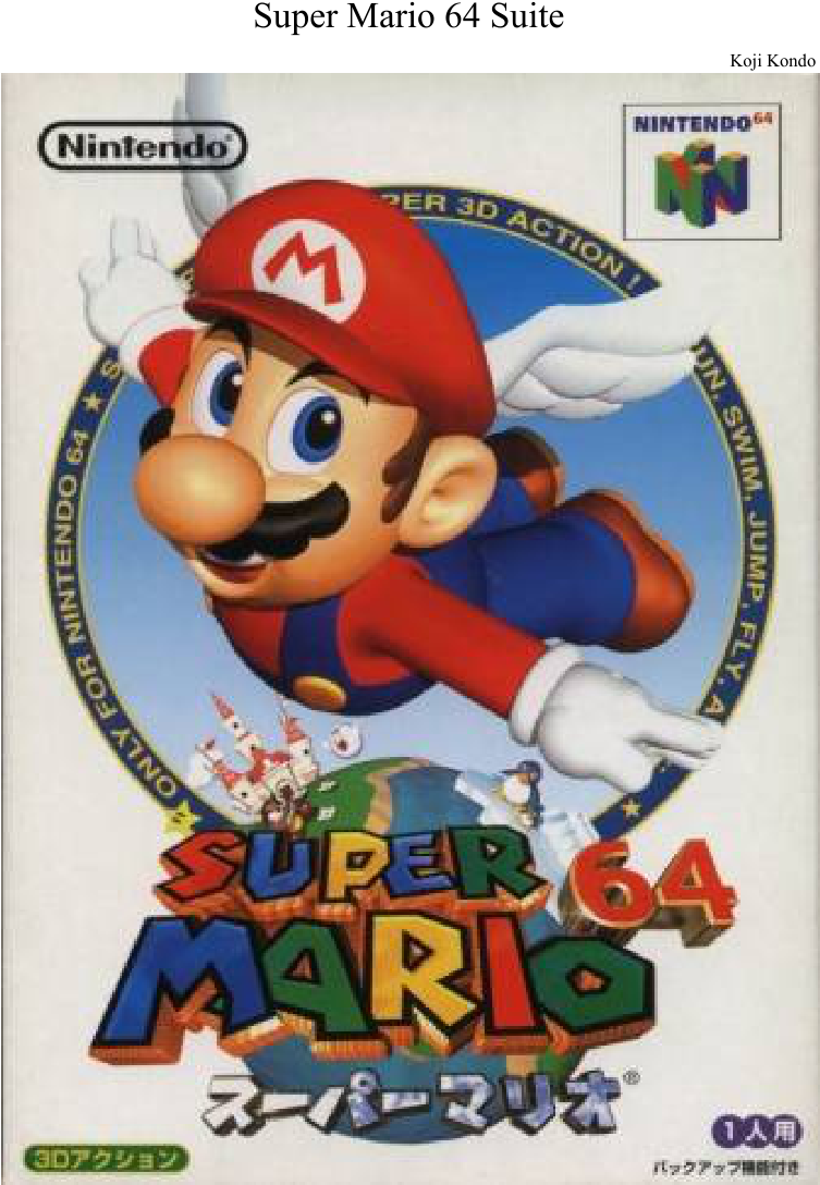 Super Mario 64 Suite Sheet Music Composed By Koji Kondo - Super Mario 64 Ntsc J (827x1169), Png Download