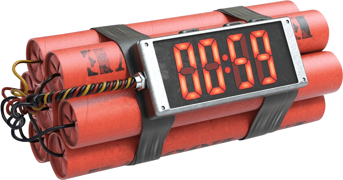 Bomba De Tiempo Dinamita - Time Bomb Png (1200x733), Png Download