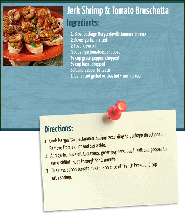 Jerk Shrimp Bruschetta - Does Stop And Shop Sell Margaritaville Jerk Shrimp (630x749), Png Download