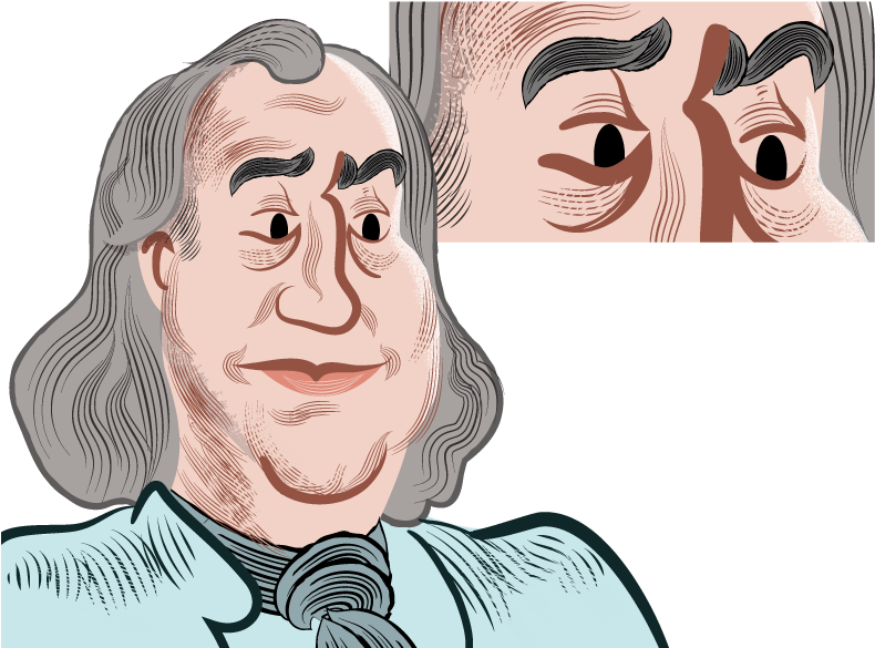 Benjamin Franklin Dribble - Illustration (800x600), Png Download