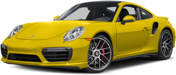 2017 Porsche 911 Turbo S Yellow - Porsche 911 Carrera 2018 Png (640x280), Png Download