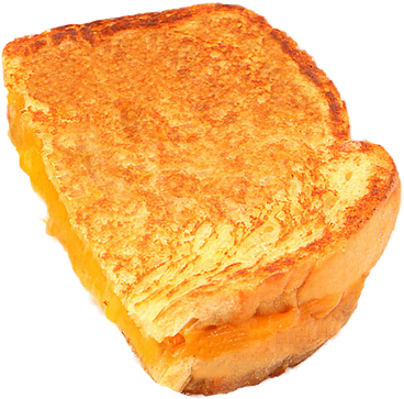 Half Grilled Cheese Sandwich (386x419), Png Download