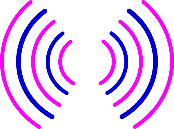 Radio Waves Pink And Blue Svg Clip Arts 600 X 445 Px (600x445), Png Download