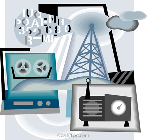 Broadcast Radio Waves Royalty Free Vector Clip Art - Broadcast Radio (480x459), Png Download