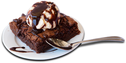 Chocolate Brownie - Chocolate Brownie Ice Cream Png (609x323), Png Download