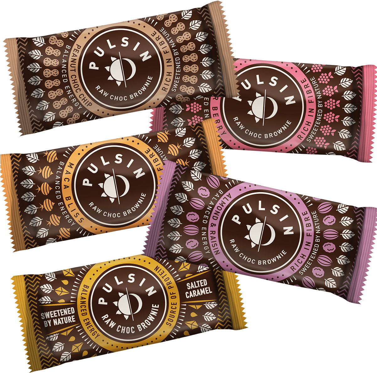 Raw Choc Brownies - Pulsin Raw Chocolate Brownine Energy Bars 18 X 50g (1200x1200), Png Download