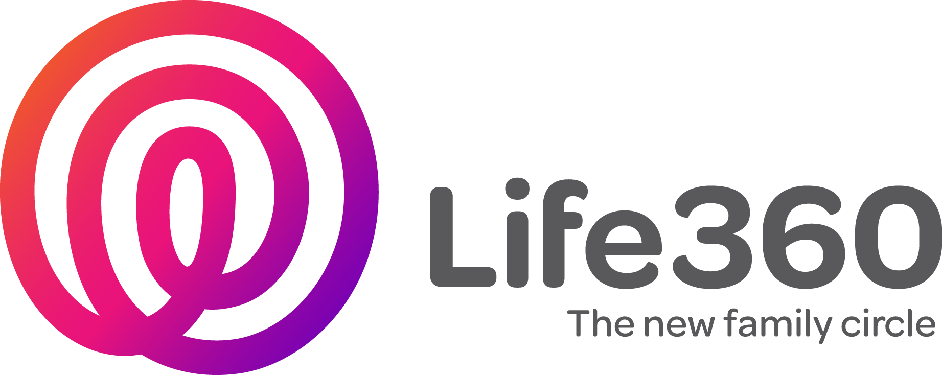 Logo With Tagline And Gradient - Life 360 App (1843x734), Png Download