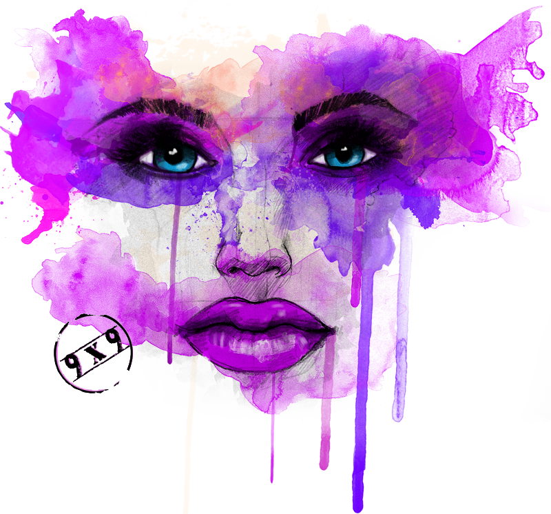 Mustafa Soydan - Fashion Face Illustration Watercolor Png (800x746), Png Download
