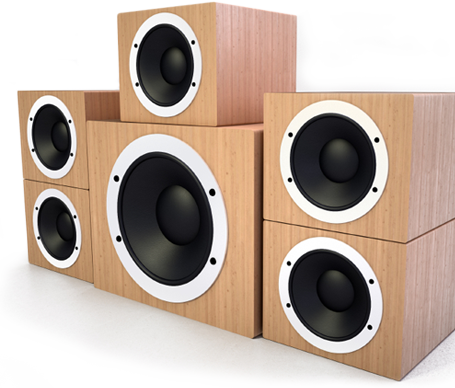 Home Theater Speakers - Box Speaker Home Theater (455x388), Png Download