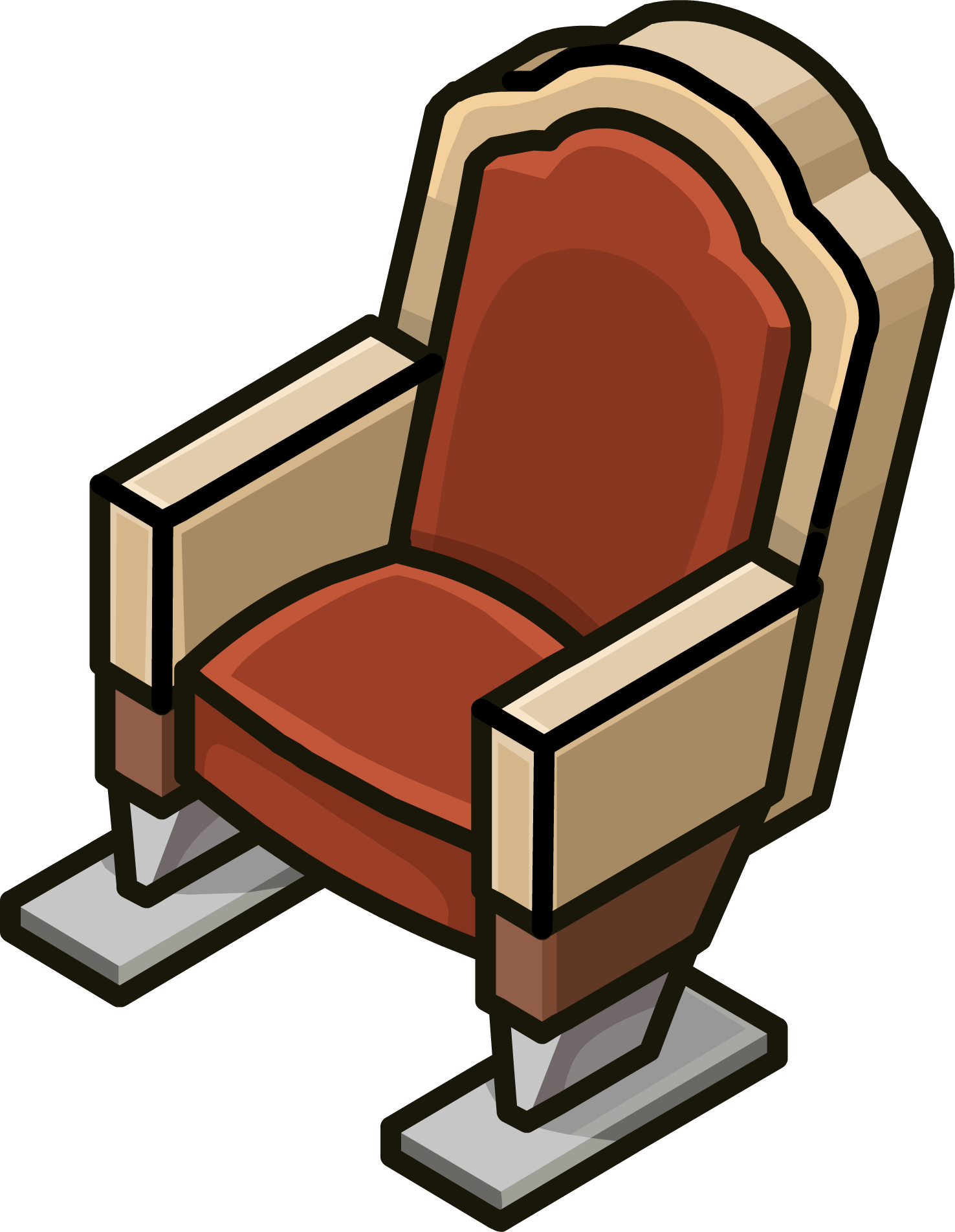 Theater Seat - Club Penguin Theater Furniture (1476x1904), Png Download
