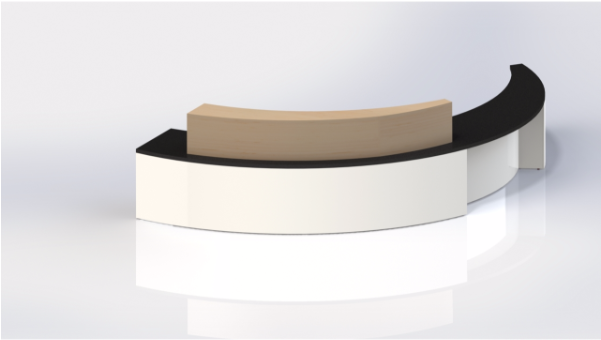 Alto Counter In Laminate - Reception Table Top View Png (600x455), Png Download