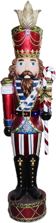 5"h Jeweled Nutcracker - Fiberglass (213x750), Png Download