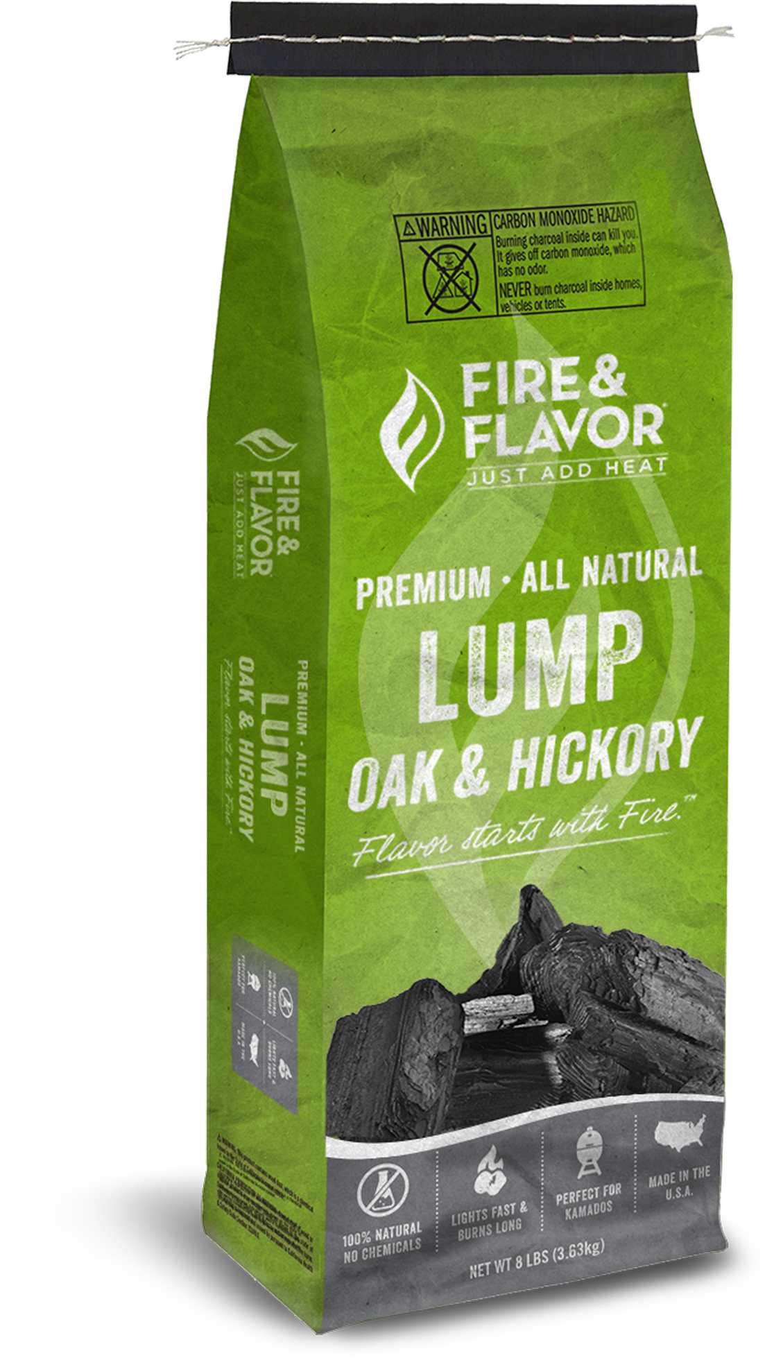 Fire & Flavor Premium Lump Charcoal Oak & Hickory 8lbs - Fire & Flavor Premium Lump Charcoal Oak (1800x2000), Png Download
