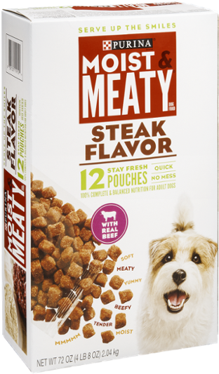 Purina Moist And Meaty Steak Food 6 (600x600), Png Download