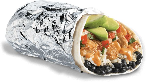 Chipotle Burrito Png - Chipotle Chicken Avocado Burrito (610x370), Png Download