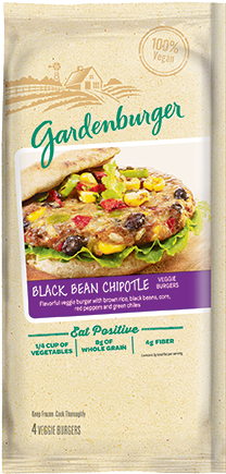 Gardenburger Black Bean Chipotle Veggie Burgers 4 Ct (250x500), Png Download
